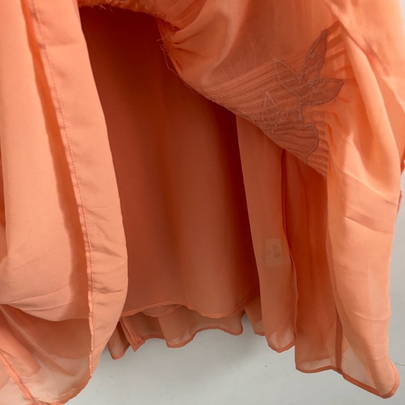 Soft Surroundings Carte Blanche Peach
Chiffon Sequin Trim Blouse Flowy peasant - Picture 5 of 8